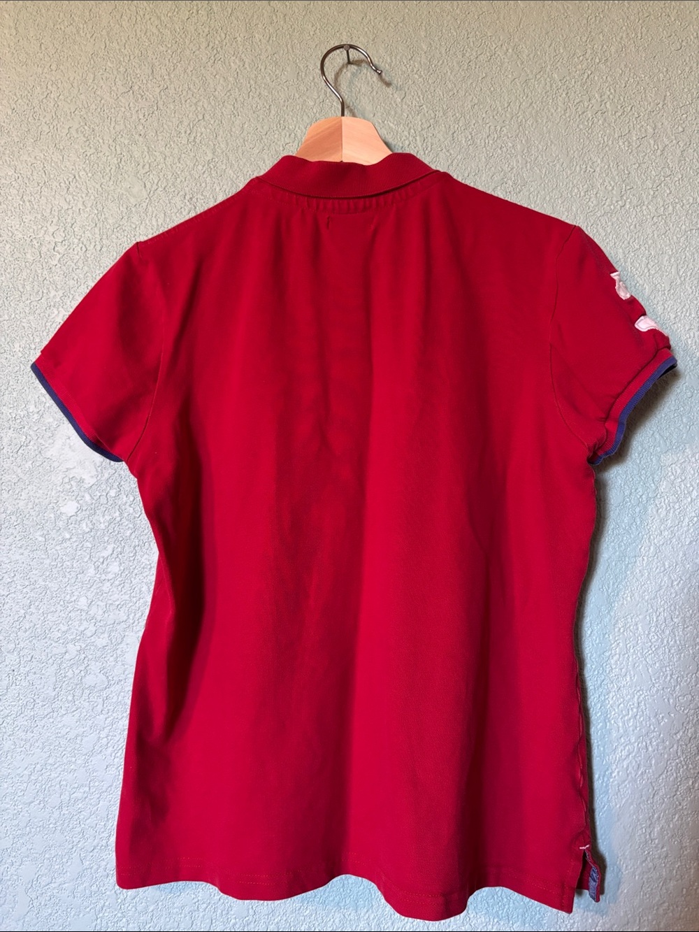 U.S. Polo Assn. Girls Red Polo with Navy Embroidered Logo Size XL - Good - Picture 5 of 5